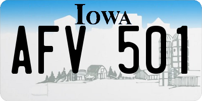 IA license plate AFV501