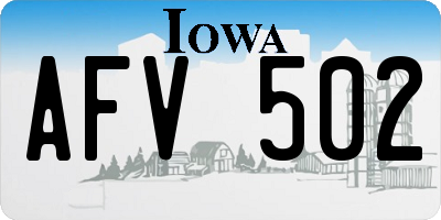 IA license plate AFV502