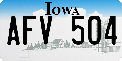 IA license plate AFV504