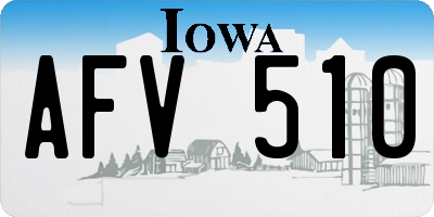 IA license plate AFV510