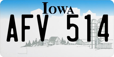 IA license plate AFV514