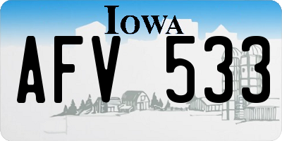 IA license plate AFV533