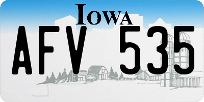 IA license plate AFV535