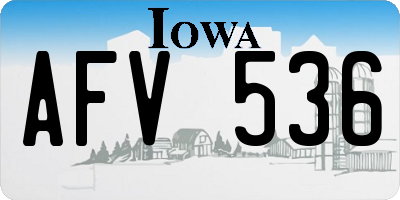 IA license plate AFV536