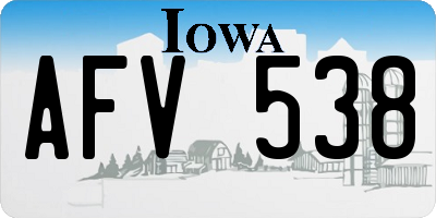 IA license plate AFV538