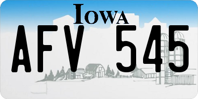 IA license plate AFV545