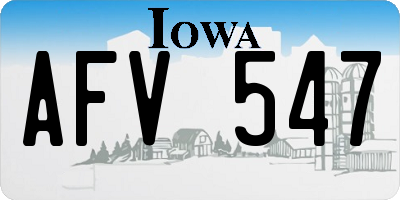 IA license plate AFV547