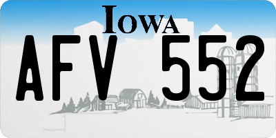IA license plate AFV552