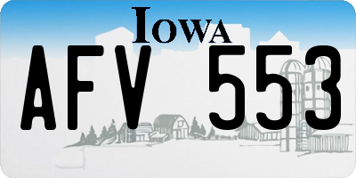 IA license plate AFV553