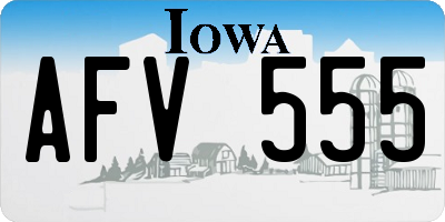 IA license plate AFV555