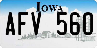 IA license plate AFV560