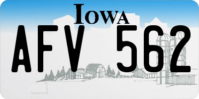 IA license plate AFV562