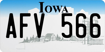 IA license plate AFV566