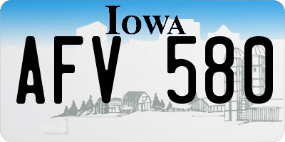 IA license plate AFV580