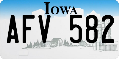 IA license plate AFV582