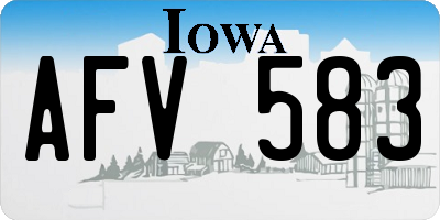 IA license plate AFV583