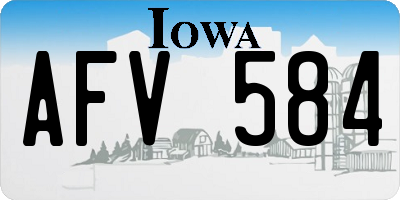 IA license plate AFV584