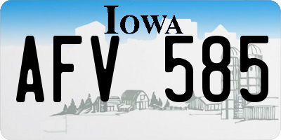 IA license plate AFV585