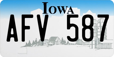 IA license plate AFV587