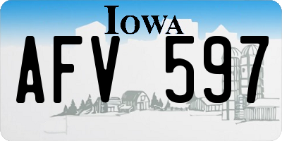 IA license plate AFV597