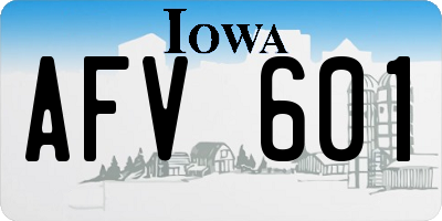 IA license plate AFV601