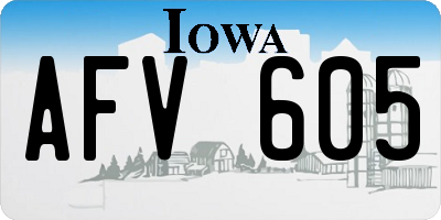 IA license plate AFV605