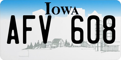 IA license plate AFV608