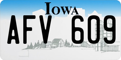 IA license plate AFV609