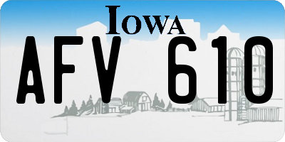 IA license plate AFV610