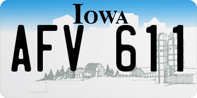 IA license plate AFV611