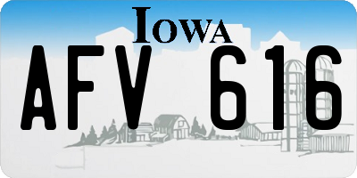 IA license plate AFV616