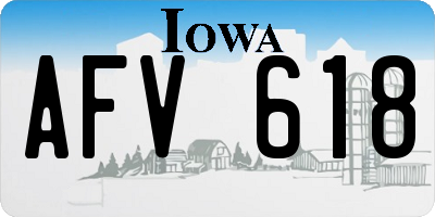 IA license plate AFV618