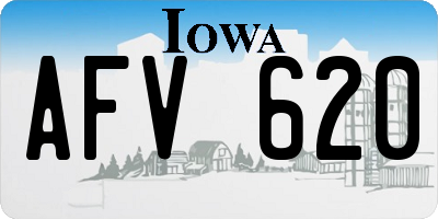 IA license plate AFV620