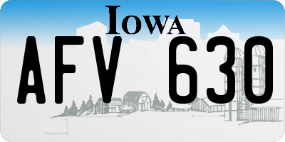 IA license plate AFV630
