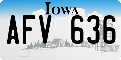 IA license plate AFV636