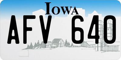 IA license plate AFV640