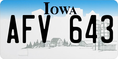 IA license plate AFV643