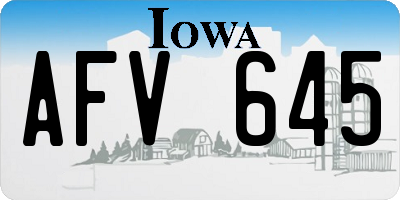 IA license plate AFV645