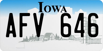 IA license plate AFV646