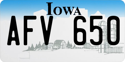 IA license plate AFV650