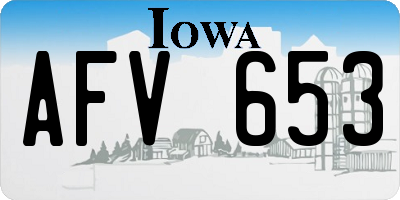 IA license plate AFV653