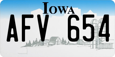 IA license plate AFV654