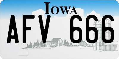 IA license plate AFV666