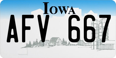 IA license plate AFV667