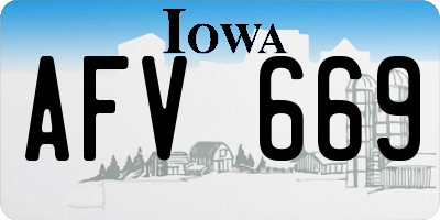 IA license plate AFV669