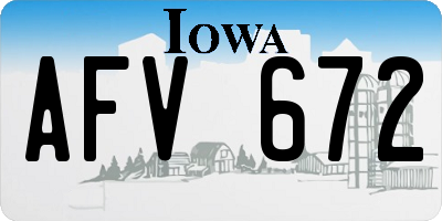 IA license plate AFV672