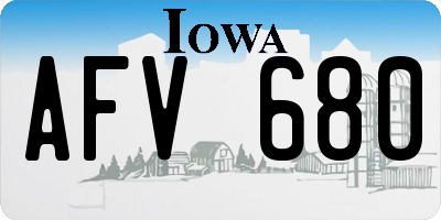 IA license plate AFV680