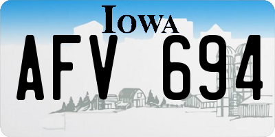 IA license plate AFV694