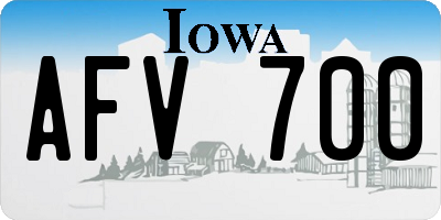 IA license plate AFV700