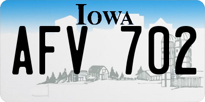 IA license plate AFV702